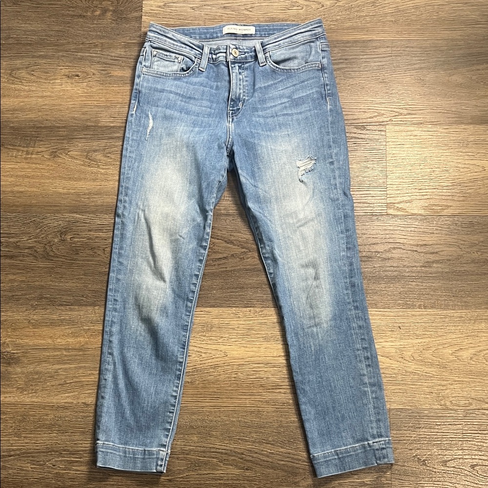 Flying Monkey Platinum Distressed Straight Leg Jeans Style # Y2840 Size 27